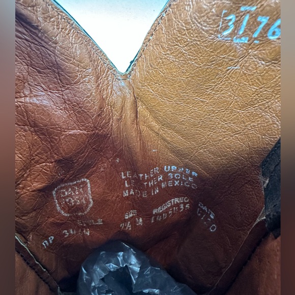 Dan Post Western Cowboy Boots Brown Leather Women’s 7.5 Classic Stitch Square - Picture 9 of 9